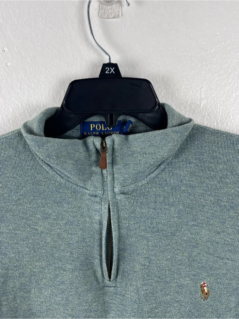 POLO RALPH LAUREN Estate Rib Green Quarter Zip Pullover Men’s Size XL Preppy